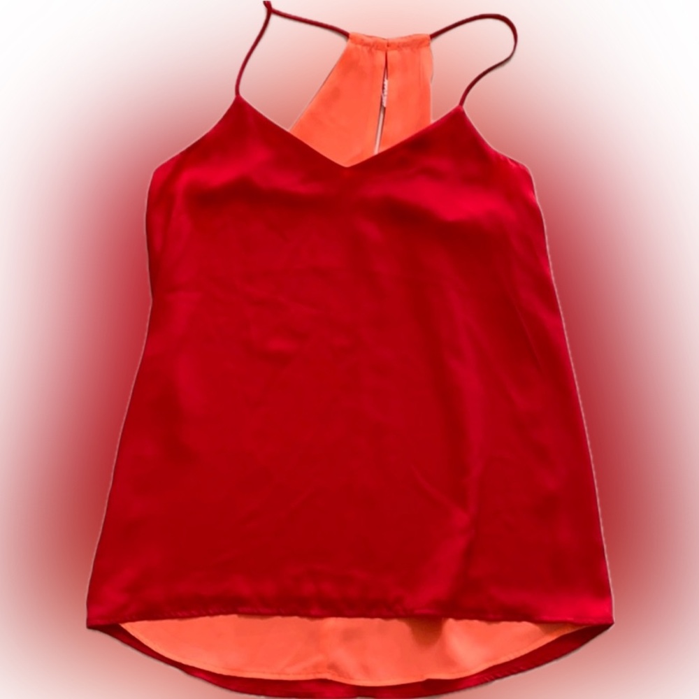 Reversible red/peach slip shirt